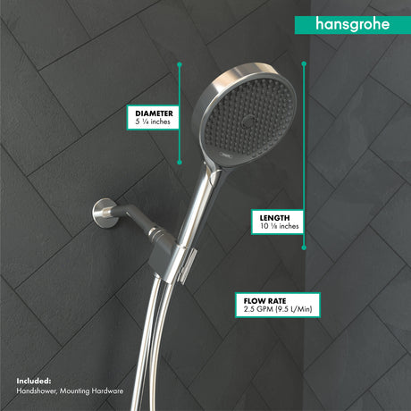 Rainfinity Handshower Set 130 3-Jet, 2.5 GPM in Chrome