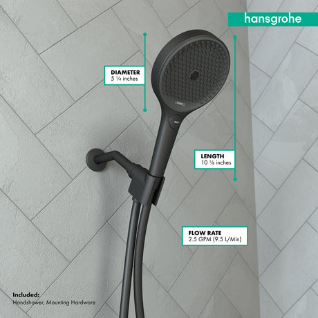 Rainfinity Handshower Set 130 3-Jet, 2.5 GPM in Matte Black