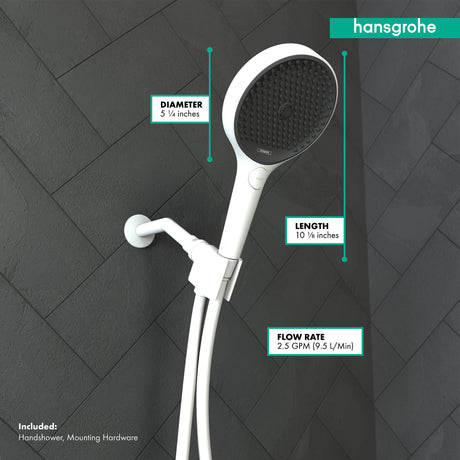 Rainfinity Handshower Set 130 3-Jet, 2.5 GPM in Matte White