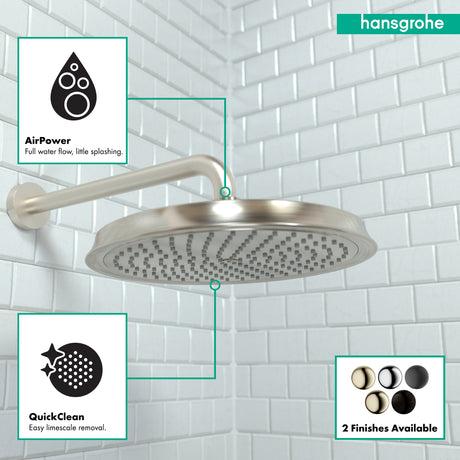 Raindance Classic Showerhead 240 1-Jet, 2.5 GPM in Brushed Nickel