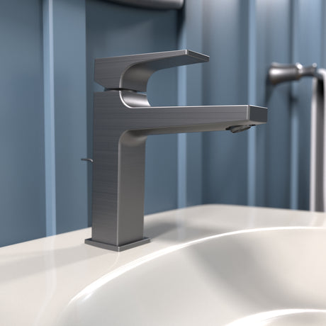 Metropol Single-Hole Faucet 110 with Lever Handle and Pop-Up Drain, 1.2 GPM in Brushed Black Chrome