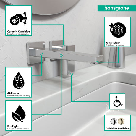 Metropol Wall-Mounted Single-Handle Faucet Trim with Lever Handle, 1.2 GPM in Chrome