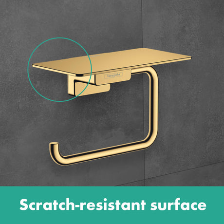 AddStoris Toilet Paper Holder with Shelf in Brushed Bronze
