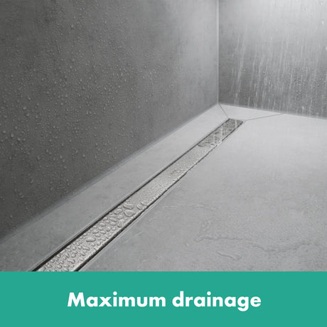 RainDrain Match Trim for 39 3/8" Rough with Height Adjustable Frame in Matte Black