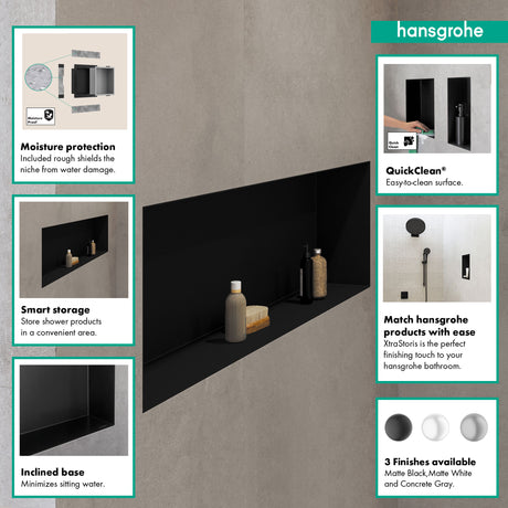 XtraStoris Original Wall Niche with Integrated Frame 12"x 36"x 4"  in Matte White