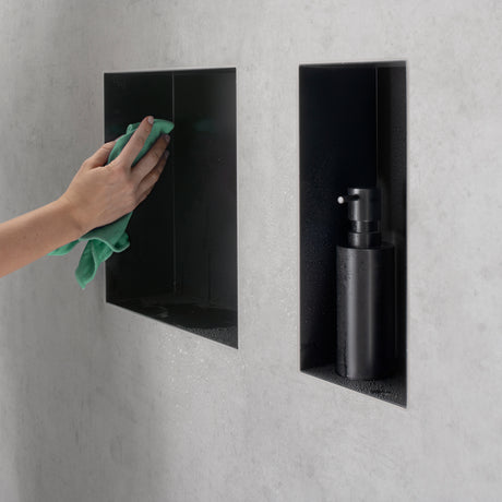 XtraStoris Minimalistic Wall Niche Frameless 12"x 12"x 4"  in Matte Black