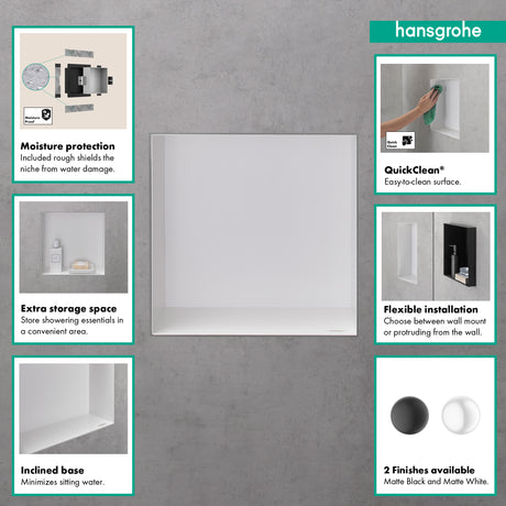XtraStoris Minimalistic Wall Niche Frameless 12"x 12"x 4"  in Brushed Stainless Steel