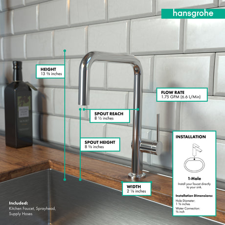 Talis N Kitchen Faucet, U-Style 1-Spray, 1.75 GPM in Chrome