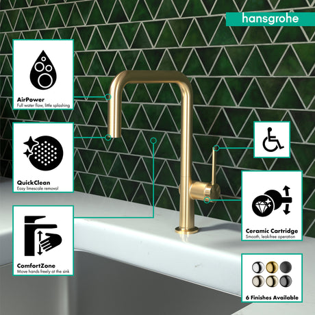 Talis N Kitchen Faucet, U-Style 1-Spray, 1.75 GPM in Brushed Gold Optic