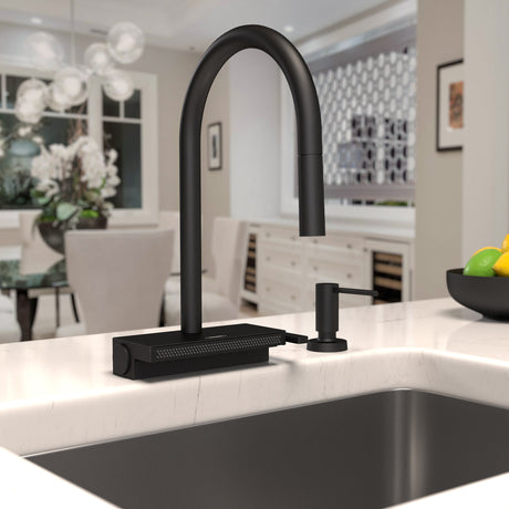 Aquno Select HighArc Kitchen Faucet, 3-Spray Pull-Down, 1.75 GPM in Matte Black