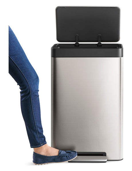 13-gallon stainless steel step trash can
