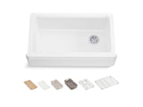 35-3/4" undermount single-bowl farmhouse workstation kitchen sink