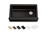 35-3/4" undermount single-bowl farmhouse workstation kitchen sink