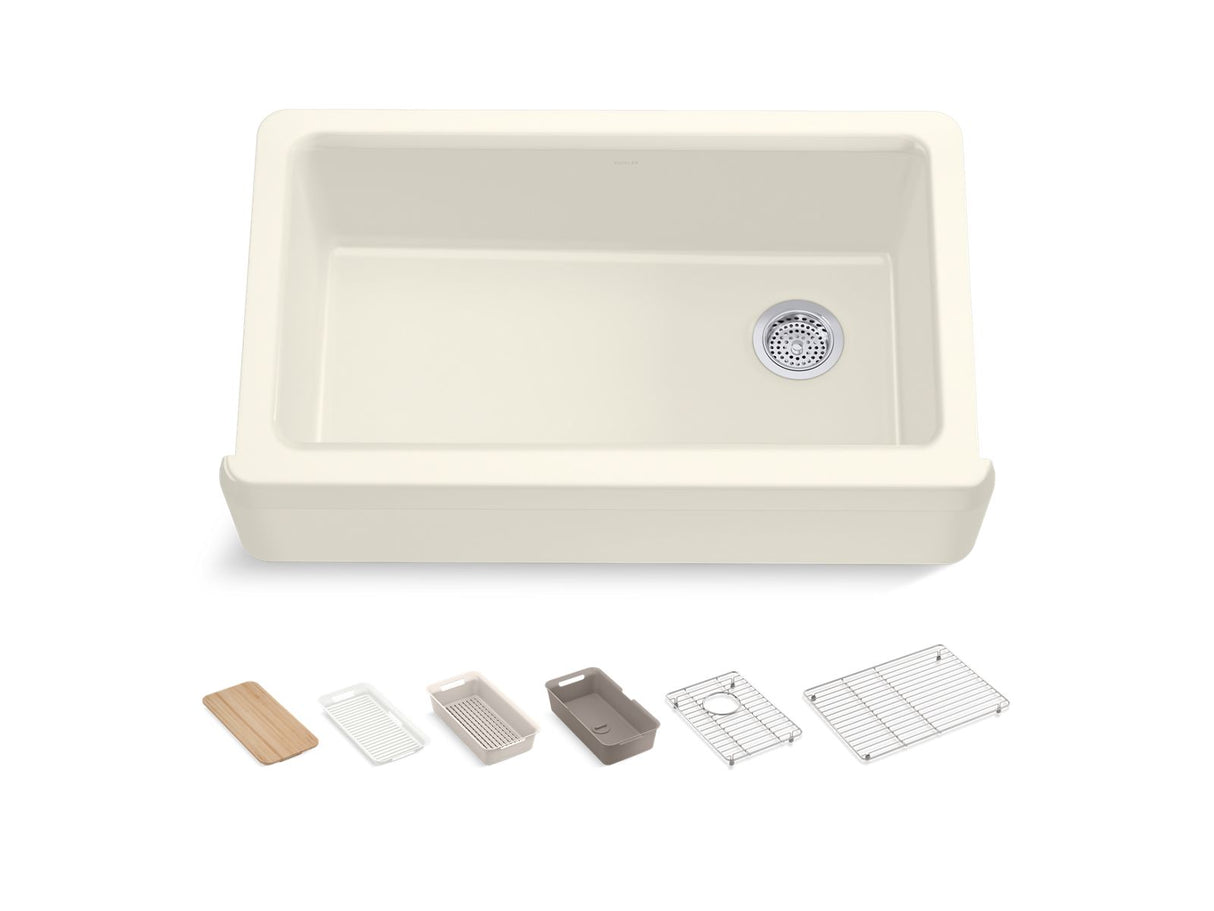 35-3/4" undermount single-bowl farmhouse workstation kitchen sink