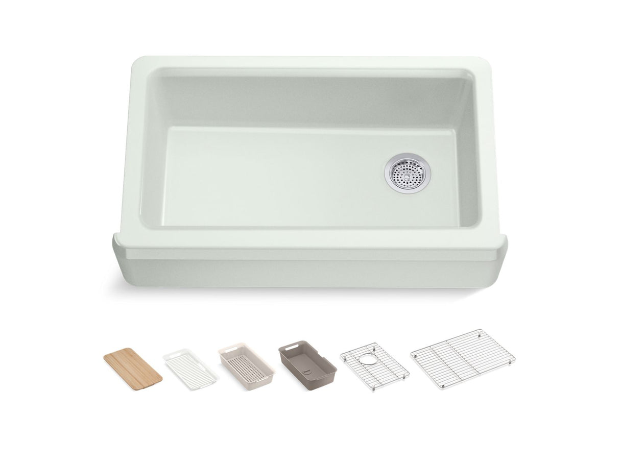 35-3/4" undermount single-bowl farmhouse workstation kitchen sink