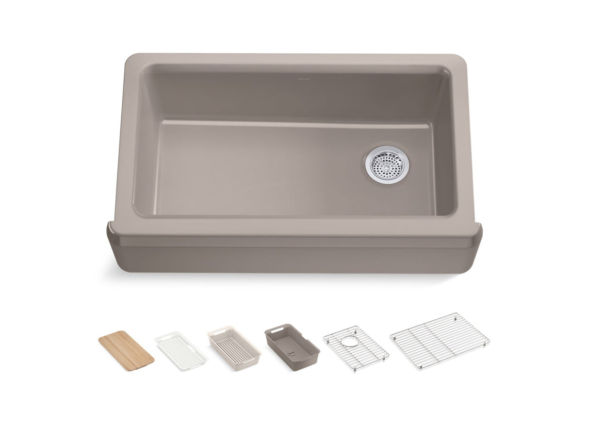 35-3/4" undermount single-bowl farmhouse workstation kitchen sink