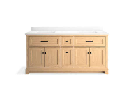 72" bathroom vanity cabinet with sinks and quartz top