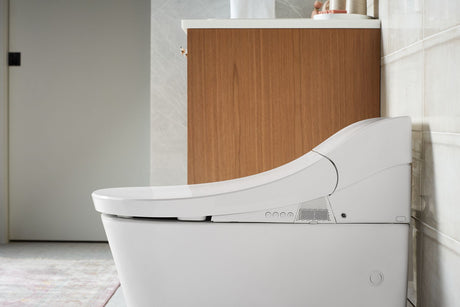 One-piece elongated smart toilet, dual-flush