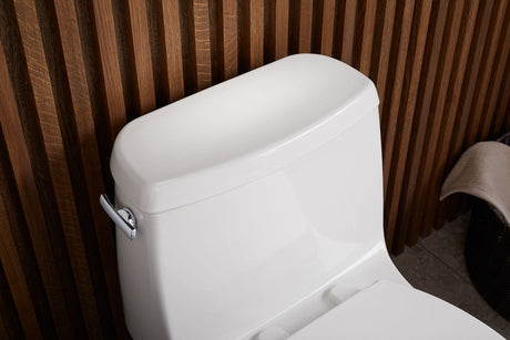One-piece compact elongated toilet, 1.28 gpf
