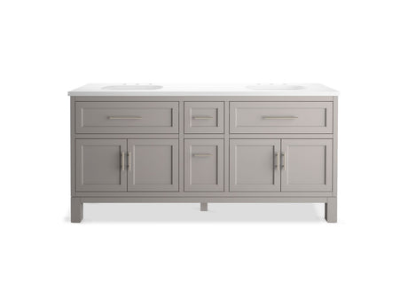 72" bathroom vanity cabinet with sinks and quartz top