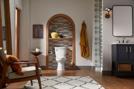 Two-piece round-front toilet, 1.28 gpf