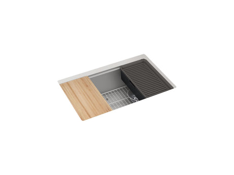 29" undermount single-bowl workstation kitchen sink