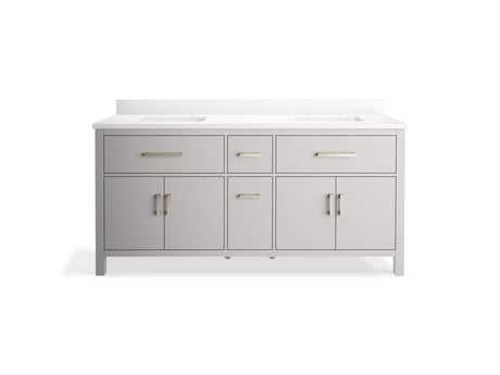 72" bathroom vanity cabinet with sinks and quartz top