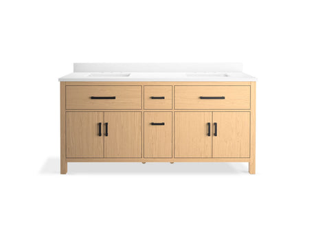 72" bathroom vanity cabinet with sinks and quartz top