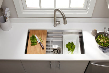 33" undermount single-bowl workstation kitchen sink