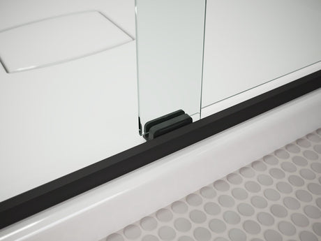 63-9/16" H sliding bath door with 5/16"-thick glass
