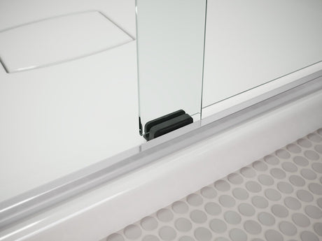 63-9/16" H sliding bath door with 5/16"-thick glass