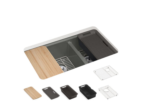 K-8669-5UPC-58 RIVERBY OFFSET UNDERMOUNT SINK