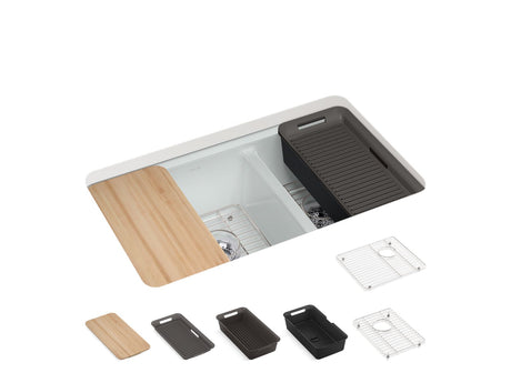 K-8669-5UPC-95 RIVERBY OFFSET UNDERMOUNT SINK