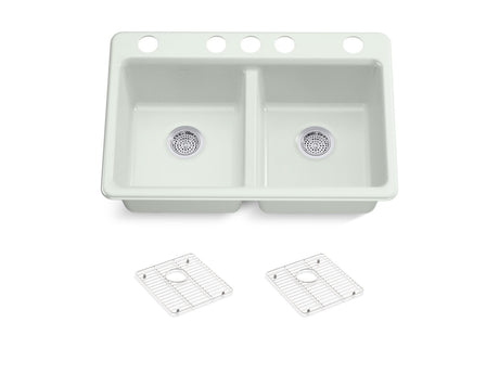 K-8679-5UA1-FF RIVERBY DOUBLE EQUAL UNDERMOUNT SINK