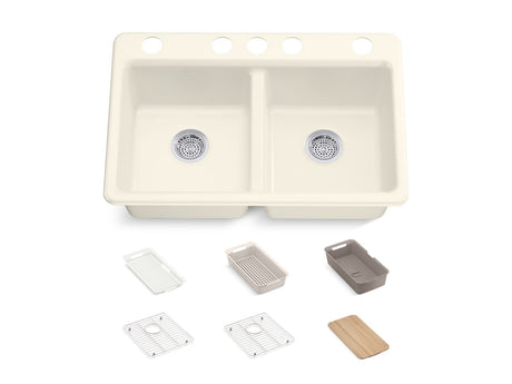 K-8679-5UPC-96 RIVERBY DOUBLE EQUAL UNDERMOUNT SINK