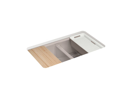 K-8679-5UPC-TRF RIVERBY DOUBLE EQUAL UNDERMOUNT SINK
