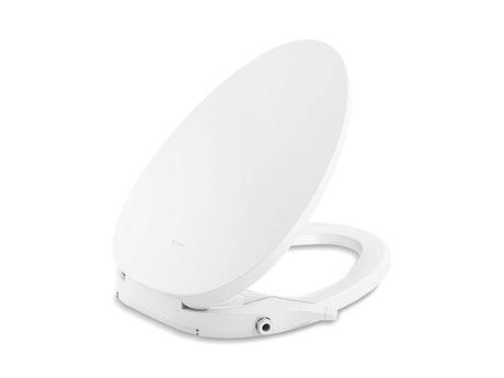 Elongated manual bidet toilet seat