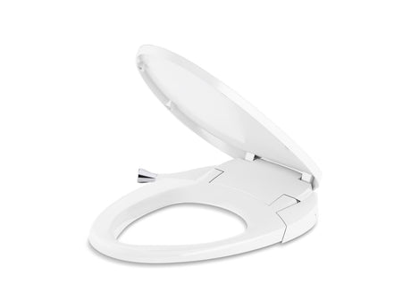 Elongated manual bidet toilet seat