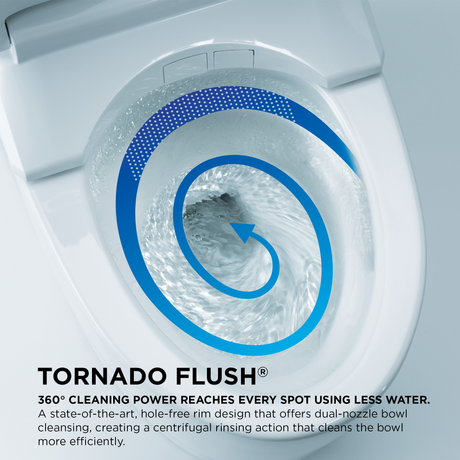 Nexus® Two-Piece Elongated 1.28 GPF Universal Height Toilet with CEFIONTECT® and SS124 SoftClose Seat, WASHLET®+ Ready, Cotton White