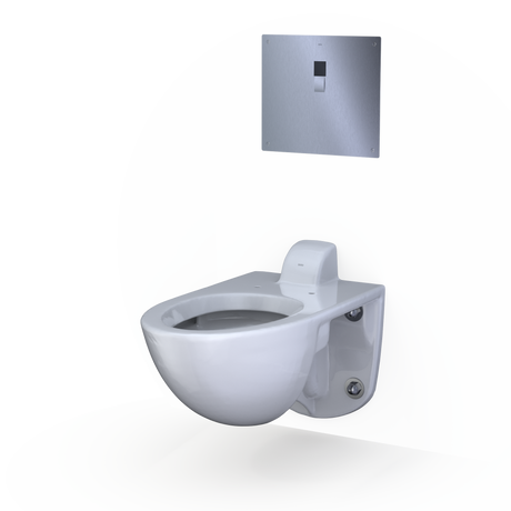 ECOPOWER® Touchless 1.0 GPF High-Efficiency Concealed Toilet Flushometer Valve for Top Spud with 14 x 12 Cover Plate, Stainless Steel