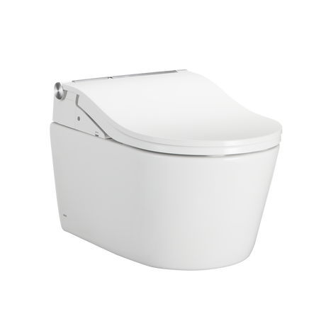 WASHLET®+ RP Wall-Hung D-Shape Toilet with RW Bidet Seat and DuoFit® In-Wall 1.28 and 0.9 GPF Auto Dual-Flush Tank System, Matte Silver