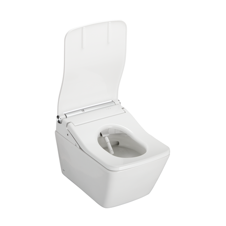 WASHLET®+ SP Wall-Hung Square-Shape Toilet with SW Bidet Seat and DuoFit® In-Wall 1.28 and 0.9 GPF Dual-Flush Tank System, Matte Silver