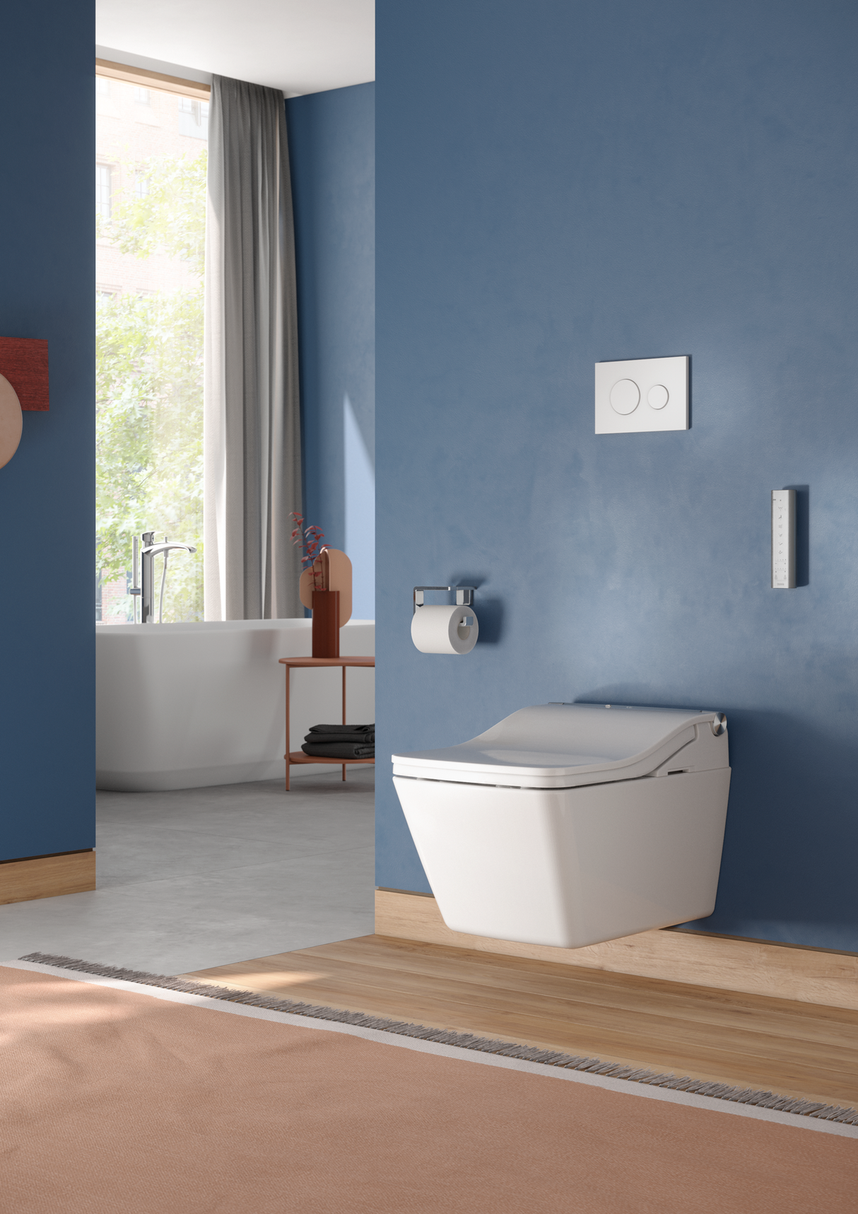 SW WASHLET®+ Ready Square Electronic Bidet Toilet Seat with Auto Flush Ready Cotton White