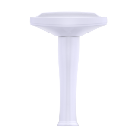 Dartmouth® Rectangular Pedestal Bathroom Sink with Arched Front for 4 Inch Center Faucets, Cotton White
