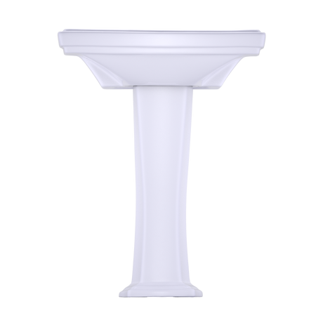 Clayton® Rectangular Pedestal Bathroom Sink for 8 Inch Center Faucets, Cotton White