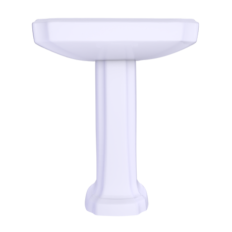 Guinevere® 24-3/8" x 19-7/8" Rectangular Pedestal Bathroom Sink for Single Hole Faucets, Cotton White