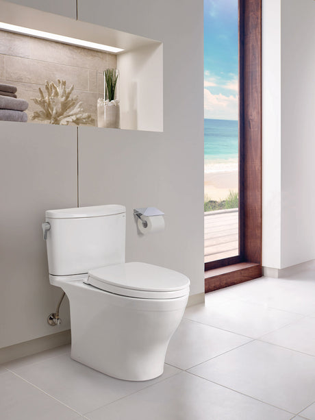 Nexus® Two-Piece Elongated 1.28 GPF Universal Height Toilet with SS124 SoftClose Seat, WASHLET+ Ready, Ebony