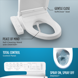 WASHLET® C2 Electronic Bidet Toilet Seat with PREMIST and EWATER+ Wand Cleaning, Round, Cotton White