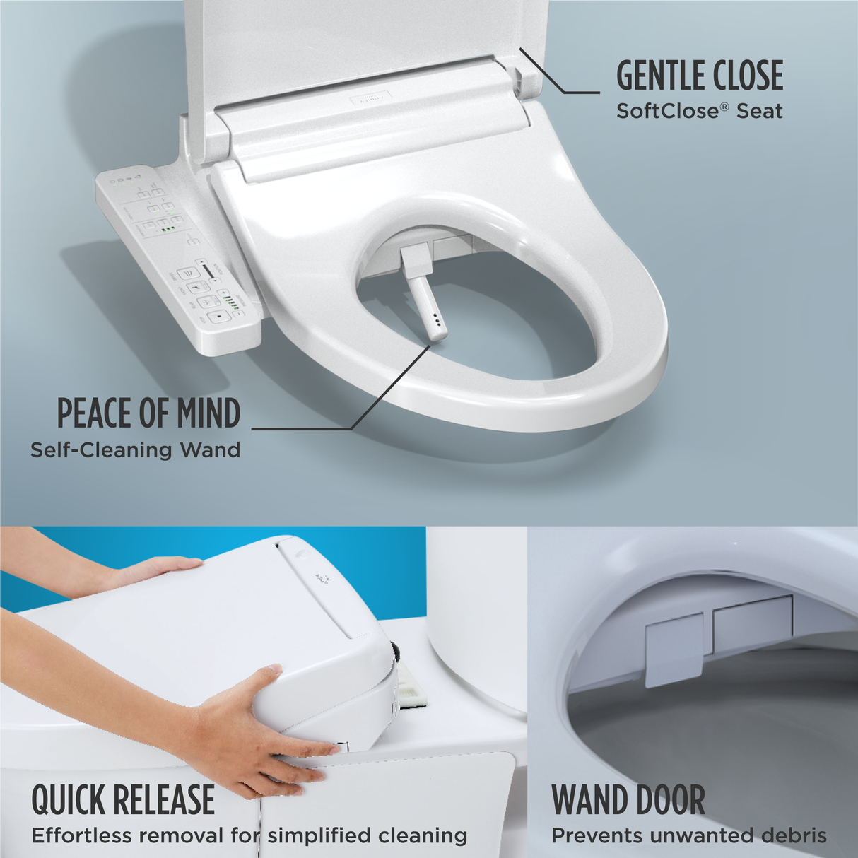 WASHLET® KC2 Electronic Bidet Toilet Seat with Heated Seat and SoftClose Lid, Elongated, Cotton White