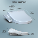 WASHLET® C2 Electronic Bidet Toilet Seat with PREMIST and EWATER+ Wand Cleaning, Round, Cotton White